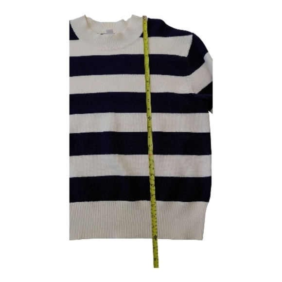 Joe Fresh Navy and Cream Striped Crew Neck Sweater - Picture 3 of 6